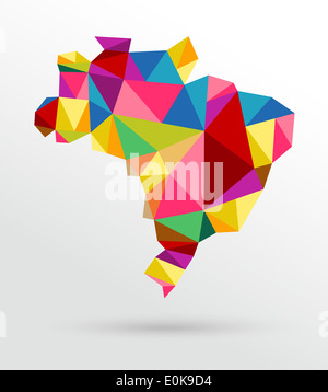 Abstrait coloré Brésil carte. EPS10 vector avec transparence organisée en couches pour l'édition facile. Banque D'Images
