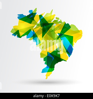 Abstrait coloré Brésil carte. EPS10 vector avec transparence organisée en couches pour l'édition facile. Banque D'Images