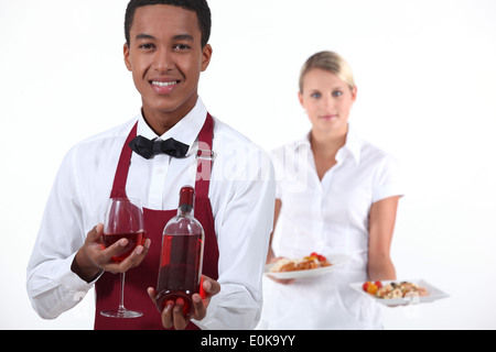 Serveur et serveuse Banque D'Images