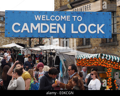 Bienvenue à Camden Lock sign Banque D'Images