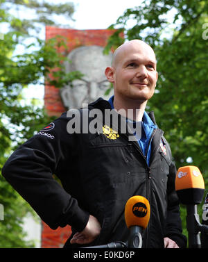 Équipage Expédition 40/41 Alexander Gerst ingénieur de vol de l'Agence spatiale européenne parler aux journalistes à l'Gagarin Cosmonaut Training Center le 15 mai 2014 à la Cité des étoiles, en Russie. L'équipage Expedition 41 lancera le 29 mai dans le vaisseau Soyouz TMA-13M depuis Baïkonour pour un 5 ½ mois mission sur la Station spatiale internationale. Banque D'Images