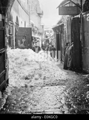 Jérusalem, Israël dans la neige. 1921 Banque D'Images