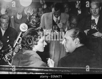 Ingrid Bergman photographié avec son mari Roberto Rossellini Banque D'Images