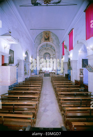 Mosteiro do Varatojo est un monastère historique situé à Torres Vedras, au Portugal. Le monastère est connu pour son architecture et son importance religieuse dans la région, en particulier pour son autel-mor. Banque D'Images