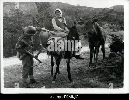 01 janv., 1956 - troupes de Chypre effectuer recherche de montagne ; des milliers de soldats britanniques font une vaste étendue de la montagne Banque D'Images