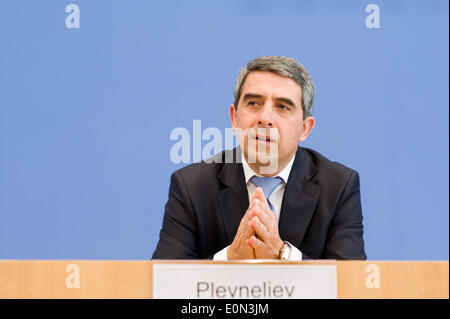 Plevnelie Rosen à la Bundespressekonferenz à Berlin le 9 mai 2014. Banque D'Images