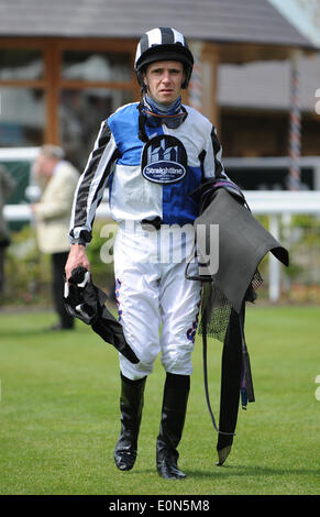 TOM EAVES JOCKEY HIPPODROME DE YORK YORK ANGLETERRE 16 Mai 2014 Banque D'Images