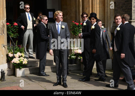 Londres, Royaume-Uni. 16 mai, 2014. James Cook mariage à l'église St Paul à Knightsbridge à Londres. Photo par voir Li/Alamy Live News Banque D'Images