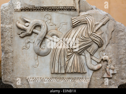 Sculpture relief romain, le Palais des Conservateurs, Musées du Capitole, Rome, Italie Banque D'Images