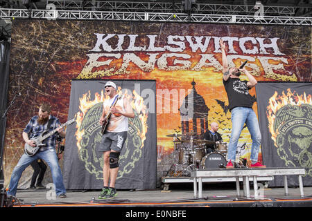 Columbus, Ohio, USA. 16 mai, 2014. Killswitch Engage en concert à Rock sur la gamme music festival à Columbus, Ohio Crédit : Daniel DeSlover/ZUMAPRESS.com/Alamy Live News Banque D'Images