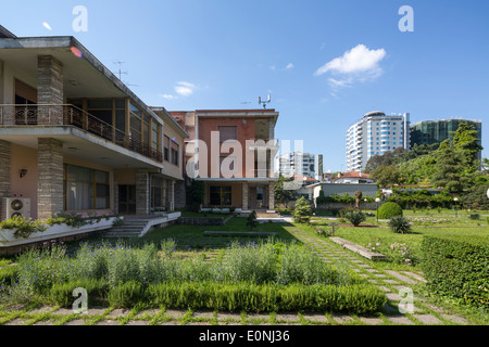 Ancienne résidence d'Enver Hoxha, Quartier Blloku, Tirana, Albanie Banque D'Images