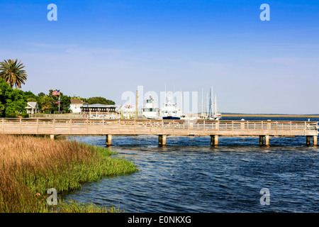 Rivière Sainte-Marie quai de débarquement pour Cumberland Island en Géorgie Banque D'Images