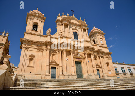 La cathédrale baroque de San Nicolo, Noto, Province de Syracuse, Sicile, Italie Banque D'Images