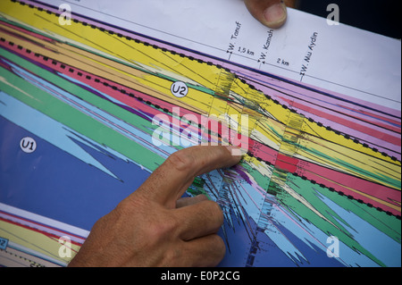 Cours de géologie en Oman mountain Banque D'Images