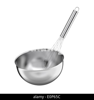 Bol avec un fouet - isolé sur fond blanc Banque D'Images