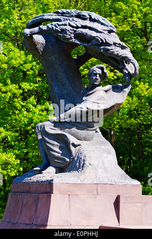 Monument à Frédéric Chopin à Varsovie, Pologne, du Parc des Thermes royaux Banque D'Images