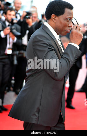 (140518) -- CANNES, Mai 18, 2014 (Xinhua) -- l'Acteur Wesley Snipes de 'The Expendables 3' arrive sur le tapis rouge pour la projection de 'la' Homesman à la 67ème Festival du Film de Cannes, dans le sud de la France, le 18 mai 2014. (Xinhua/Chen Xiaowei) Banque D'Images