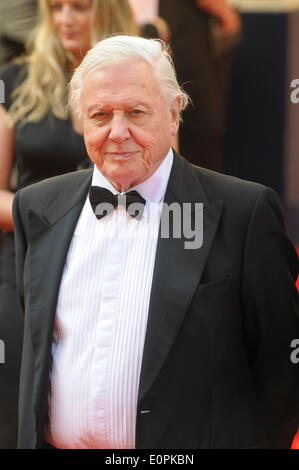 London, UK, 18/05/2014 : l'Arqiva BAFTA TV Awards Red Carpet arrivées.. Les personnes sur la photo : David Attenborough. Photo par Julie Edwards Banque D'Images