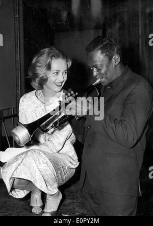 1000039 (900326) Miles Davis ; US-franzoesischen Jazz-Musiker Amerikanischer gibt der eine Schauspielerin JEANNE MOREAU Banque D'Images