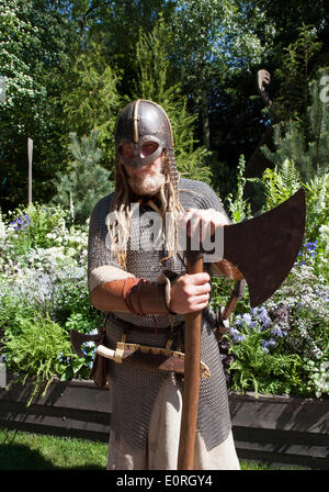 Londres, Royaume-Uni. 19 mai, 2014. Chelsea, London, UK. 19 mai 2014. Vikings à RHS Chelsea Flower show 2014 Les croisières Viking Designer Jardin scandinaves peuvent Sadie Stowell Crédit : un jardin/Alamy Live News Banque D'Images