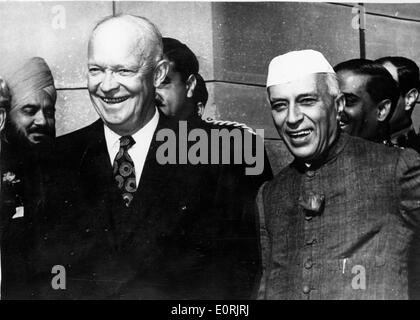 Le président Eisenhower avec la Jawaharlal Nehru Banque D'Images