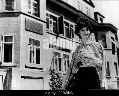 Visites Millie Perkins actrice Anne Frank's home Banque D'Images