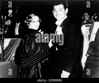 Acteurs Clark Gable et Carole Lombard lors d'une premiere Banque D'Images