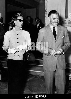 L'acteur Clark Gable et d'une femme dans un hôtel Banque D'Images