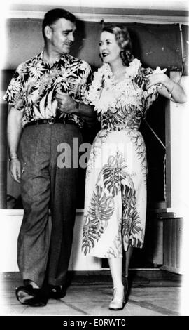 L'acteur Clark Gable en vacances avec son épouse Sylvia Ashley Banque D'Images