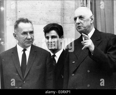 Alexeï Kossyguine avec Charles de Gaulle au Palais de l'Élysée Banque D'Images