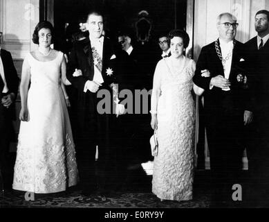 Président Eduardo Frei Montalva avec Giuseppe Saragat Banque D'Images