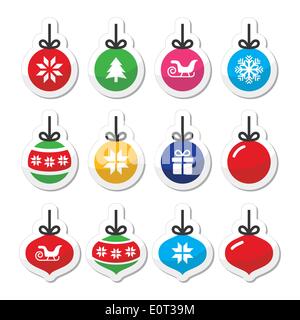Boule de Noël, boule de noël vector icons set Illustration de Vecteur