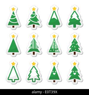 Arbre de Noël vector icons set Illustration de Vecteur