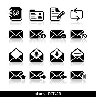 Boîte aux lettres électronique vector icons set Illustration de Vecteur