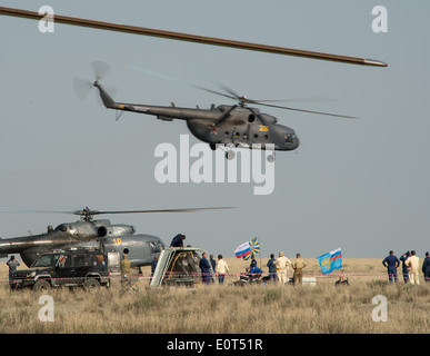 39 de l'expédition du Soyouz TMA-11M Landing Banque D'Images