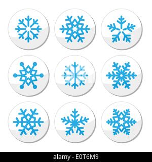 Flocons, Noël vector icons set Illustration de Vecteur
