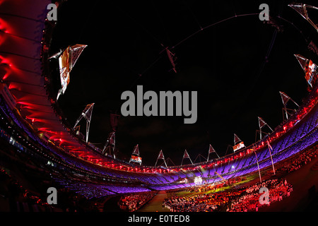 Une vue générale du Stade Olympique lors de la cérémonie de clôture des Jeux Paralympiques de 2012 à Londres, Londres, Grande-Bretagne, 09 septembre 2012. Banque D'Images