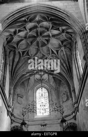 Sé de Braga est une cathédrale gothique importante située à Braga, au Portugal. La cathédrale est réputée pour son architecture saisissante et son design complexe, qui représente un excellent exemple du style gothique portugais. Banque D'Images
