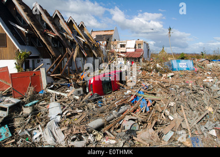 Tacloban City aplati après l'ouragan Haiyan aux Philippines Banque D'Images