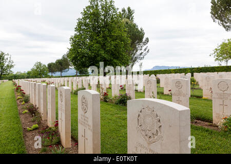 Au Cimetière des sépultures de guerre du Commonwealth en Cassino Italie Banque D'Images