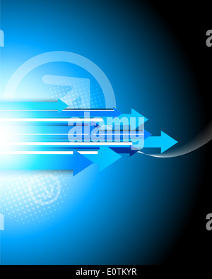Arrière-plan avec des flèches de couleur bleu Banque D'Images