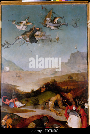 Les « Temptations de Saint Antoine » de Hieronymus Bosch sont exposées au Museu Nacional de Arte Antiga à Lisbonne, présentant son emblématique surréaliste Banque D'Images