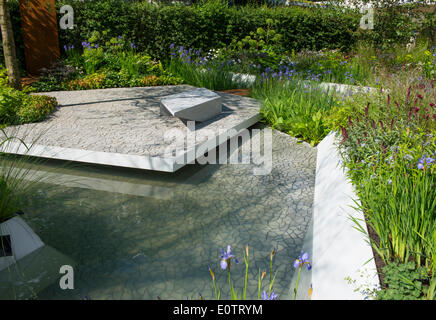 Londres, Royaume-Uni, 19 mai 2014. RHS Chelsea Flower Show parrainé par M&G. Hydropanorama RBC Jardin parrainé par la Banque Royale du Canada et conçu par Hugo Bugg illustre des solutions durables pour les jardiniers amateurs. Credit : Malcolm Park editorial/Alamy Live News Banque D'Images