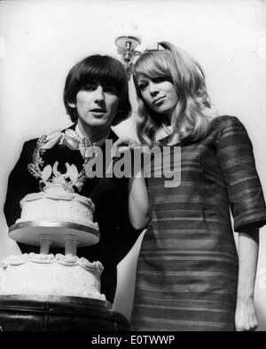 Beatle George Harrison et Pattie Boyd wedding Banque D'Images