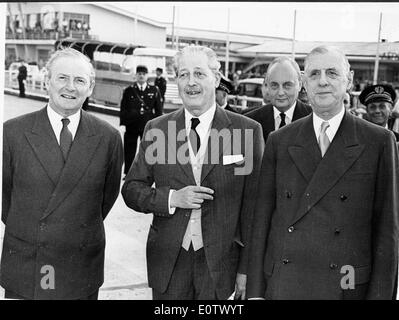 Charles de Gaulle, Harold Macmillan, Selwyn Lloyd Banque D'Images