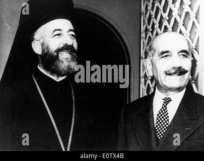 L'archevêque Makarios III avec Georgios Grivas Banque D'Images