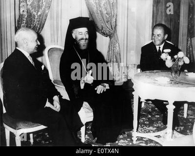 Makarios III, Georgios Papadopoulos, Panagiotis Pipinelis Banque D'Images