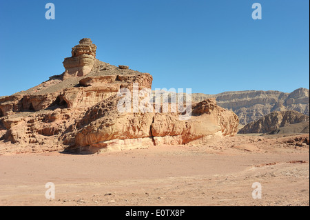 Les paysages et les formations géologiques dans le Timna Park dans le sud d'Israël Banque D'Images