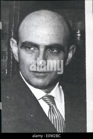 02 février 1961 - Aperçu des procès contre Adolf Eichmann à Jérusalem. La photo montre le procureur général Gideon Hausner (HAUSNER) dans son bureau de Jérusalem. Banque D'Images