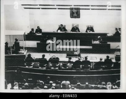 04 avril, 1961 - Ouverture de l'essai - Adolf Eichmann à Jérusalem. Banque D'Images